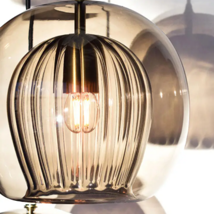 Nowoczesna lampa wisząca z aluminium i szkła - LumaLite-Przezroczysty-Neutralna biel-Trend Polska