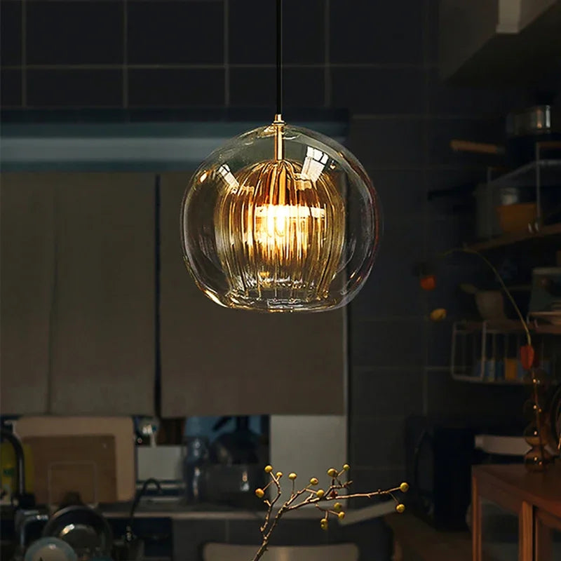 Nowoczesna lampa wisząca z aluminium i szkła - LumaLite-Przezroczysty-Neutralna biel-Trend Polska