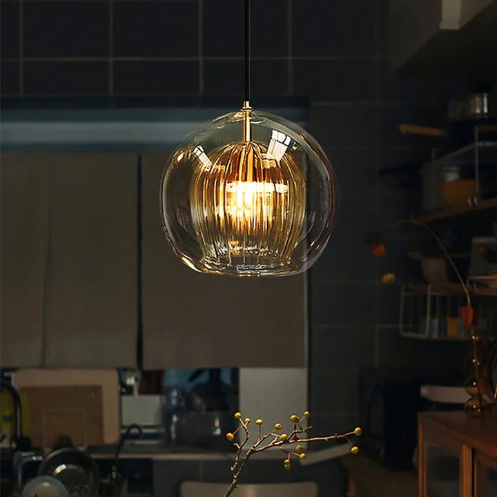 Nowoczesna lampa wisząca z aluminium i szkła - LumaLite-Przezroczysty-Neutralna biel-Trend Polska