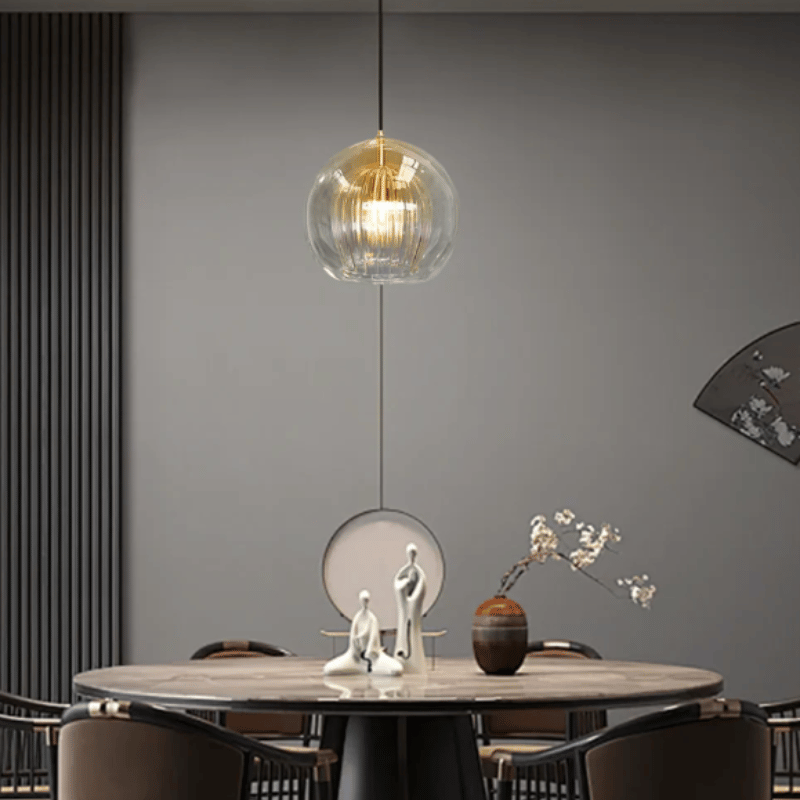 Nowoczesna lampa wisząca z aluminium i szkła - LumaLite-Przezroczysty-Neutralna biel-Trend Polska