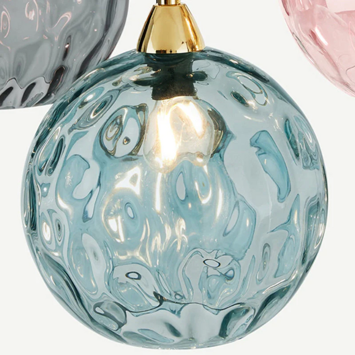 Nowoczesna lampa wisząca z trzema lampami - Cascade-róża-Runda-Trend Polska