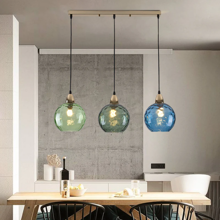 Nowoczesna lampa wisząca z trzema lampami - Cascade-róża-Runda-Trend Polska