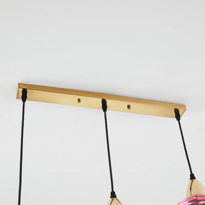 Nowoczesna lampa wisząca z trzema lampami - Cascade-róża-Runda-Trend Polska