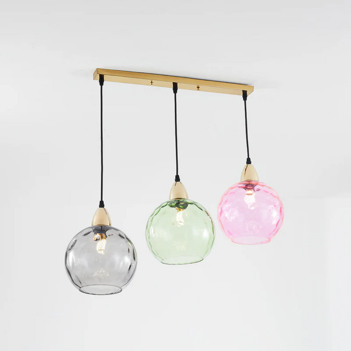 Nowoczesna lampa wisząca z trzema lampami - Cascade-róża-Runda-Trend Polska