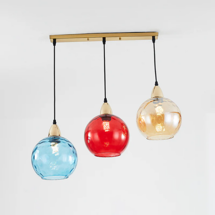 Nowoczesna lampa wisząca z trzema lampami - Cascade-róża-Runda-Trend Polska