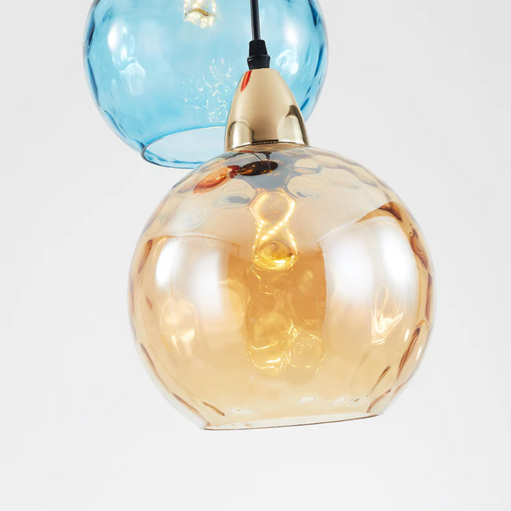 Nowoczesna lampa wisząca z trzema lampami - Cascade-róża-Runda-Trend Polska