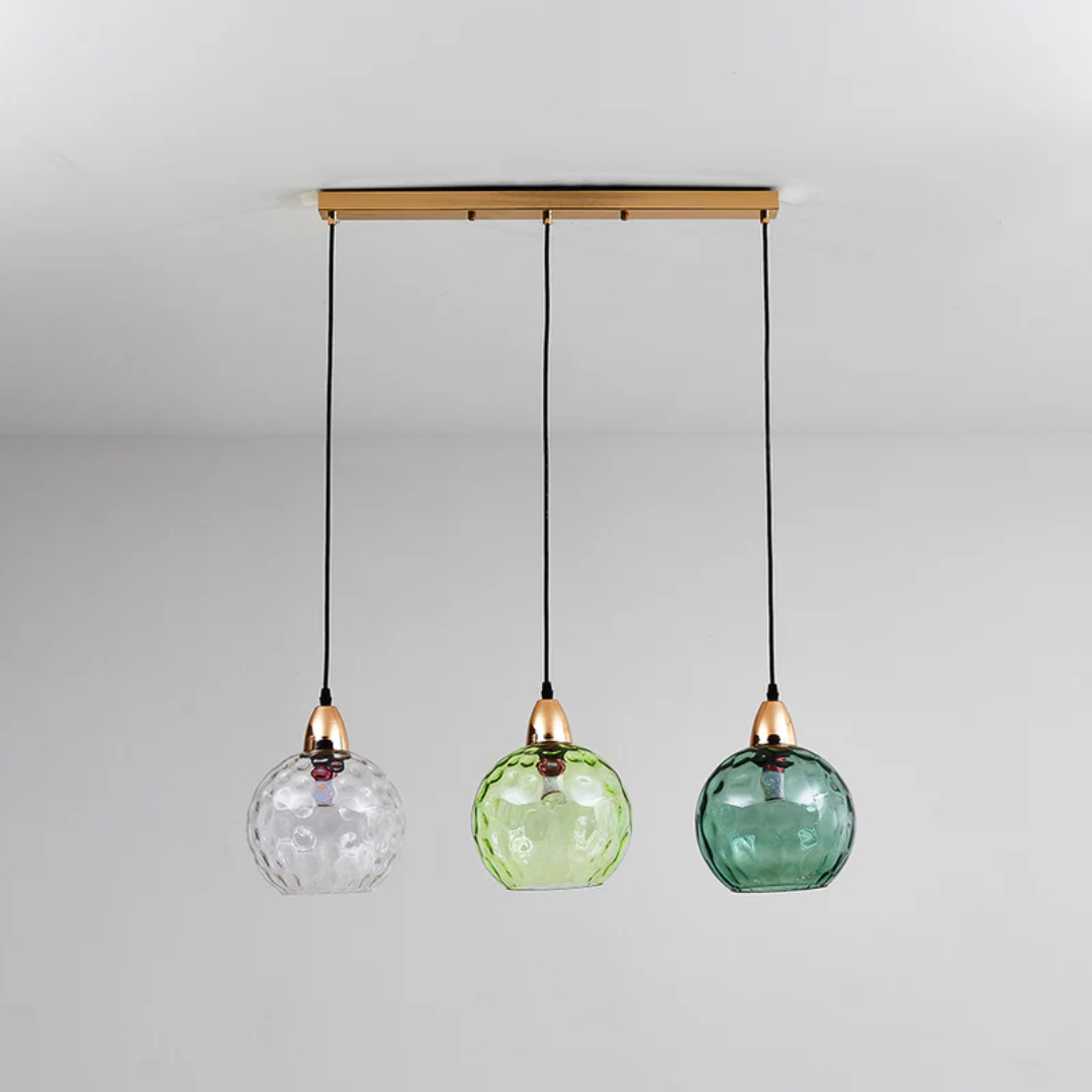 Nowoczesna lampa wisząca z trzema lampami - Cascade-zielony-Lang-Trend Polska