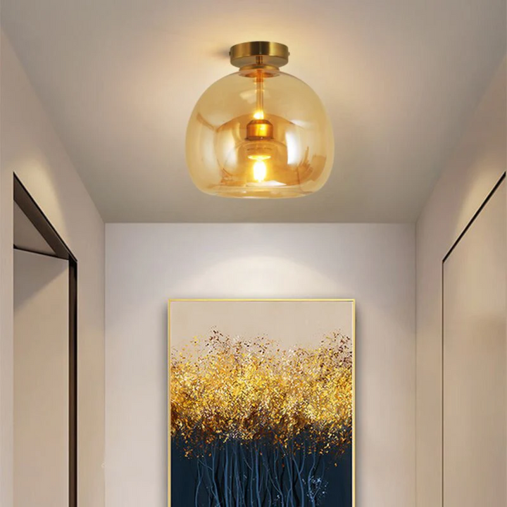 Nowoczesna okrągła lampa sufitowa LED - Aurelia-złoto-Lampa sufitowa-Trend Polska