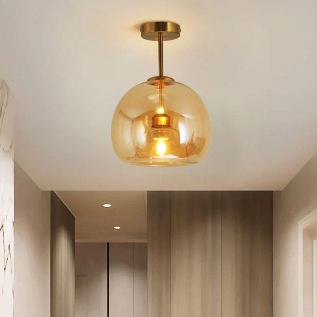 Nowoczesna okrągła lampa sufitowa LED - Aurelia-złoto-Lampy wiszące-Trend Polska