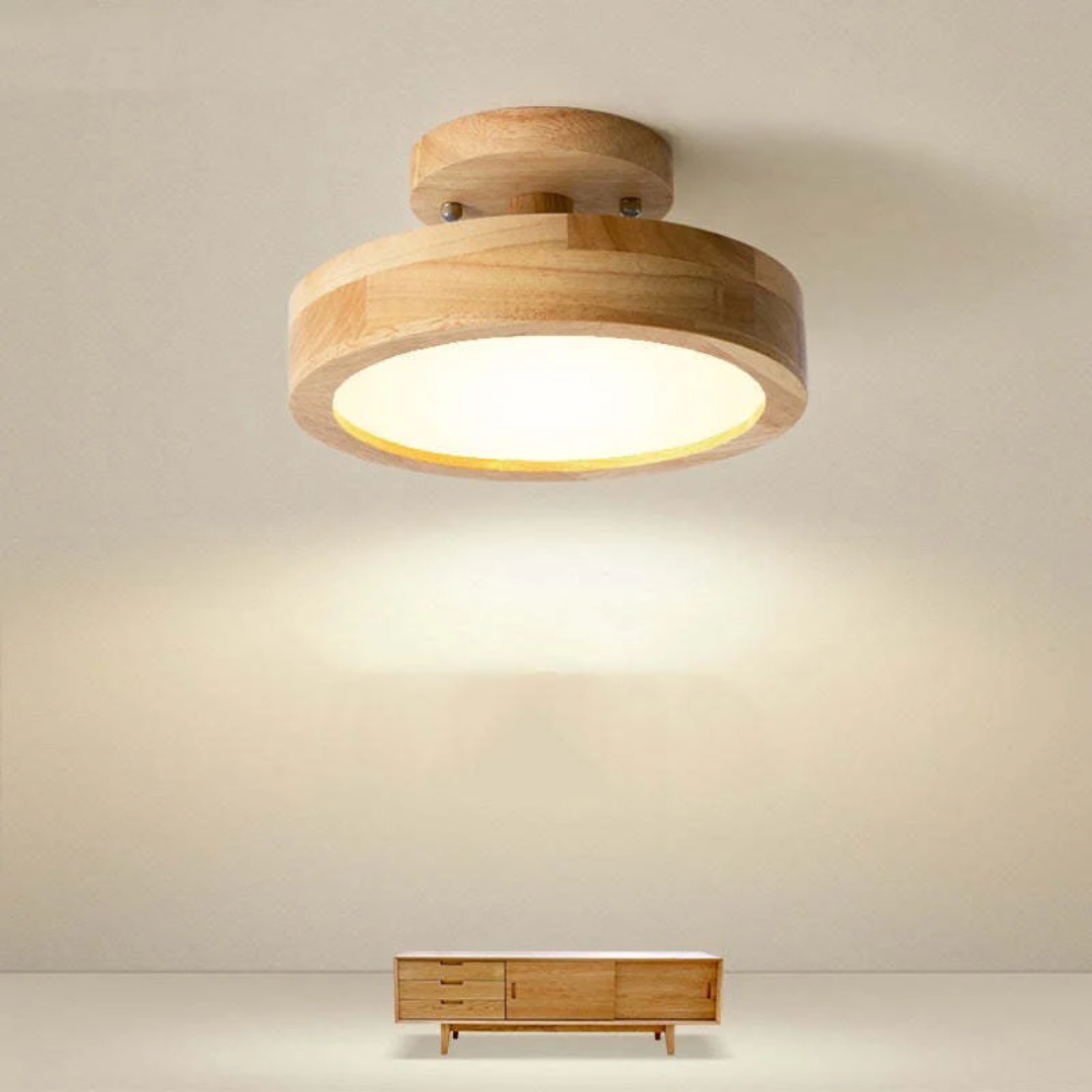 Nowoczesna Okrągła Lampa sufitowa LED - Nova-Drewno-Trend Polska