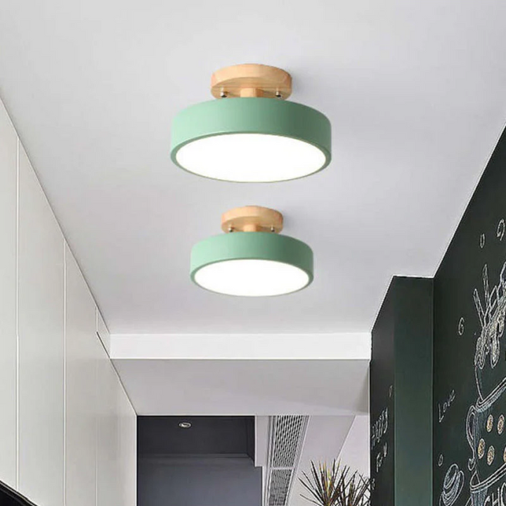 Nowoczesna Okrągła Lampa sufitowa LED - Nova-Drewno-Trend Polska