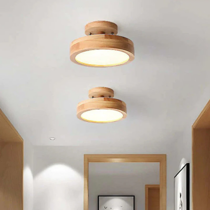 Nowoczesna Okrągła Lampa sufitowa LED - Nova-Drewno-Trend Polska