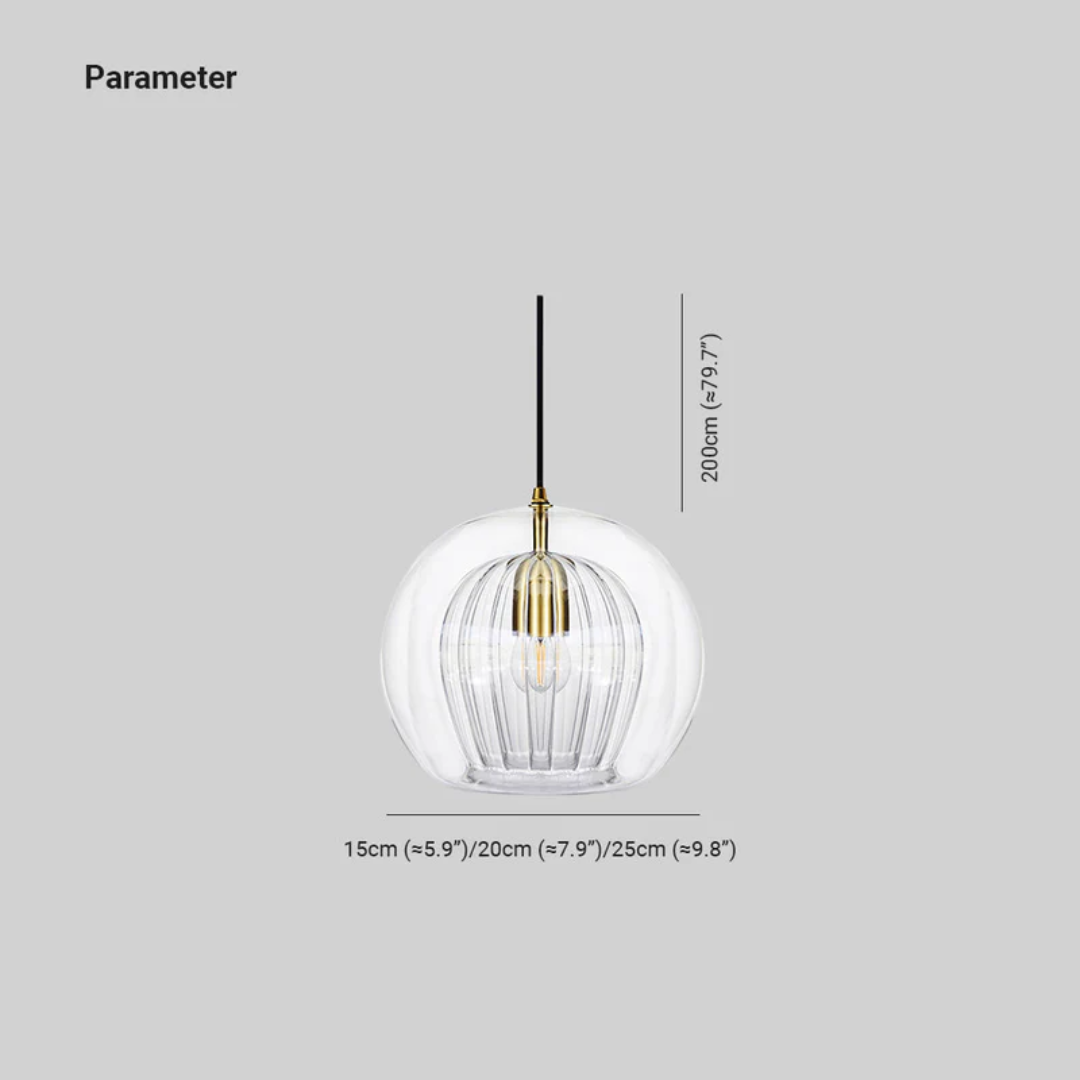 Nowoczesna okrągła lampa wisząca LED - Aurora Sphere-Amber-15 cm-Trend Polska