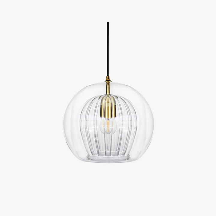 Nowoczesna okrągła lampa wisząca LED - Aurora Sphere-Amber-15 cm-Trend Polska