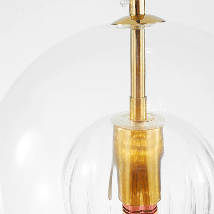 Nowoczesna okrągła lampa wisząca LED - Aurora Sphere-Amber-15 cm-Trend Polska