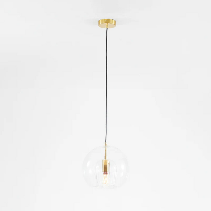 Nowoczesna okrągła lampa wisząca LED - Aurora Sphere-Amber-15 cm-Trend Polska