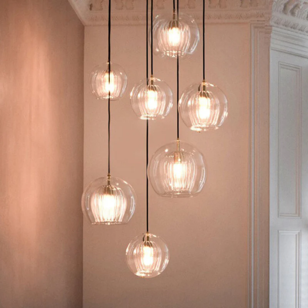 Nowoczesna okrągła lampa wisząca LED - Aurora Sphere-Amber-15 cm-Trend Polska