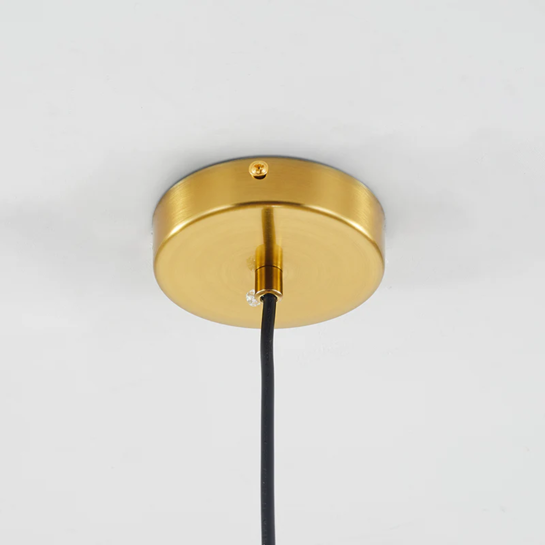 Nowoczesna okrągła lampa wisząca LED - Aurora Sphere-Amber-15 cm-Trend Polska