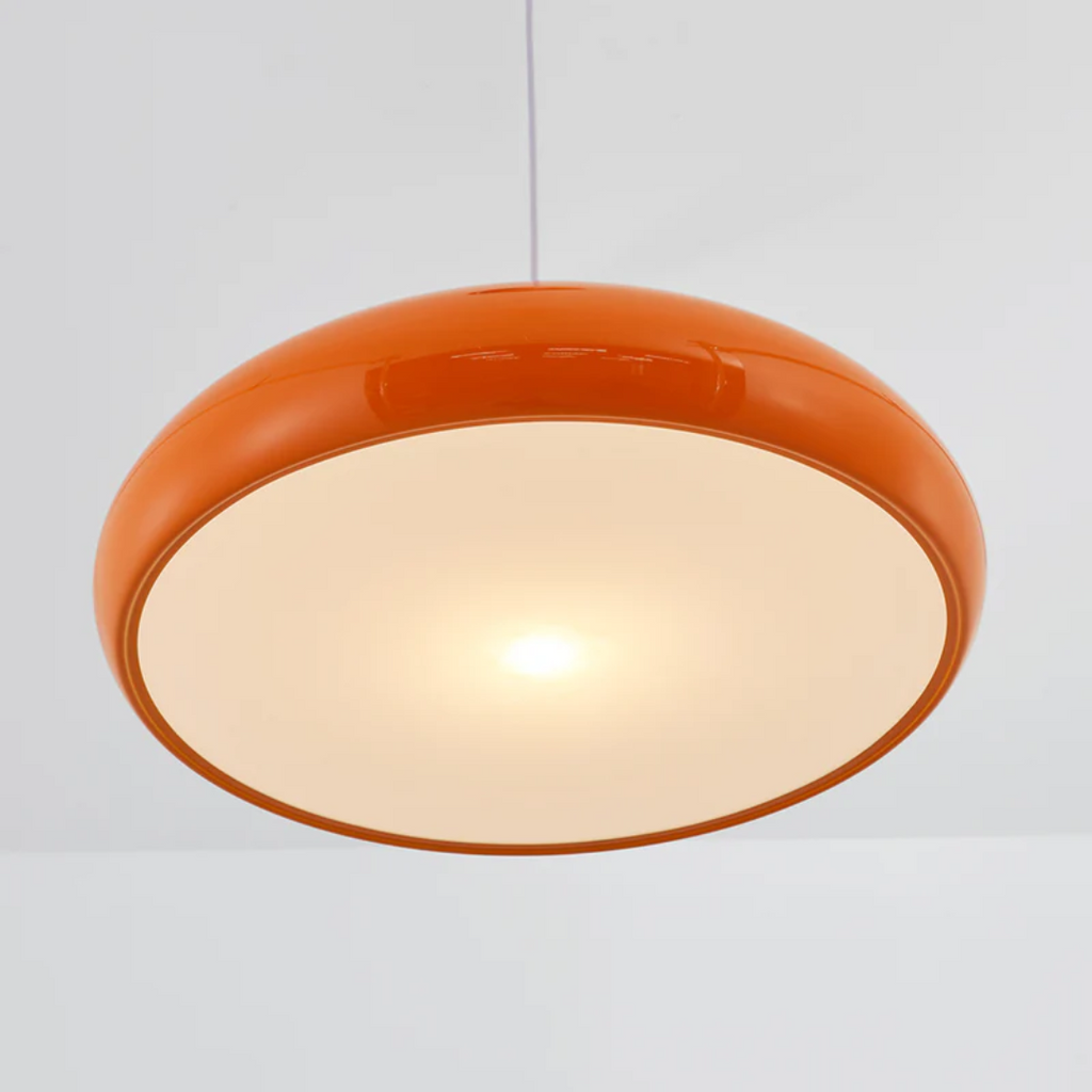 Nowoczesna Okrągła Lampa Wisząca LED - Serena-Pomarańczowy-Drzwi standardowe 35 cm-Trend Polska