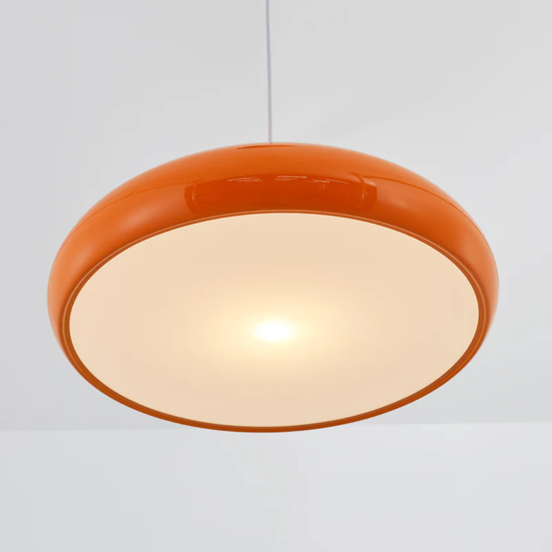 Nowoczesna Okrągła Lampa Wisząca LED - Serena-Pomarańczowy-Drzwi standardowe 35 cm-Trend Polska