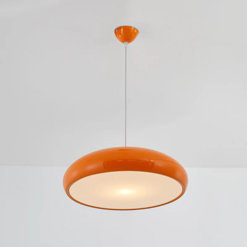 Nowoczesna Okrągła Lampa Wisząca LED - Serena-Pomarańczowy-Drzwi standardowe 35 cm-Trend Polska