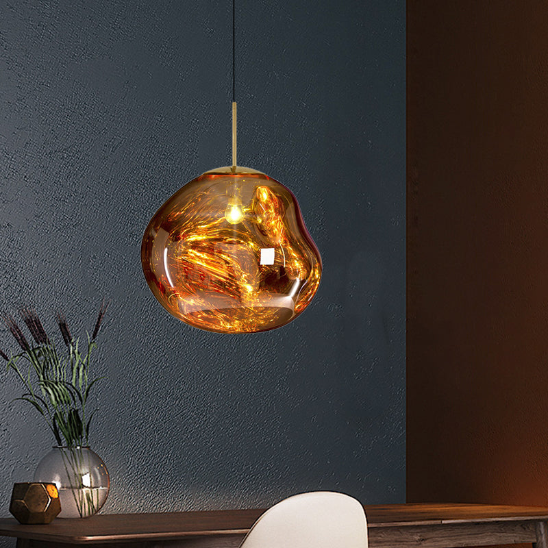 Nowoczesna szklana lampa sufitowa - LunaLux-Srebrny-20 cm-Trend Polska