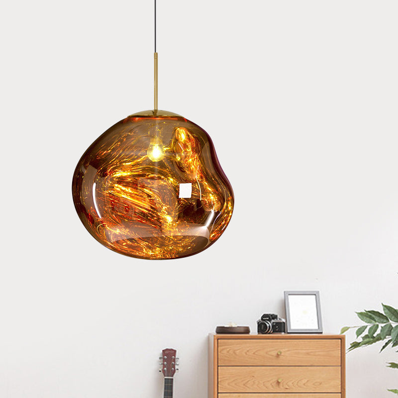Nowoczesna szklana lampa sufitowa - LunaLux-Srebrny-20 cm-Trend Polska