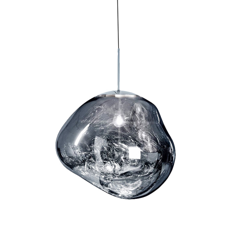Nowoczesna szklana lampa sufitowa - LunaLux-Srebrny-20 cm-Trend Polska