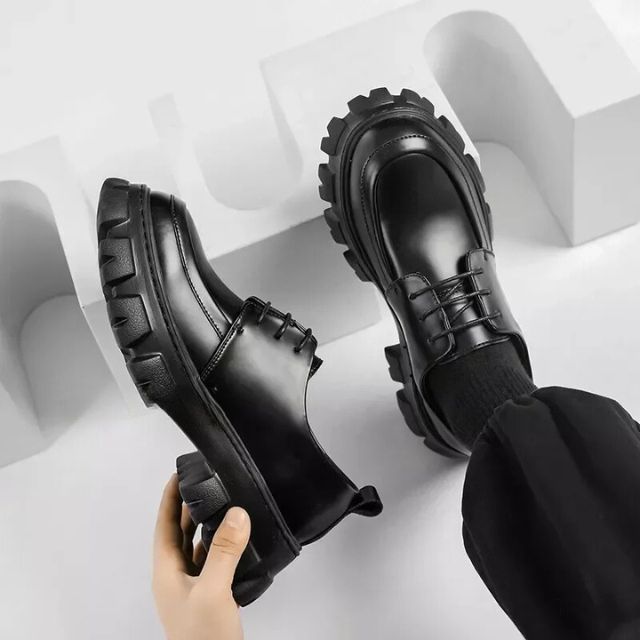 Nowoczesne buty do nauki z grubą podeszwą - Ethan-Czarny-38-Trend Polska