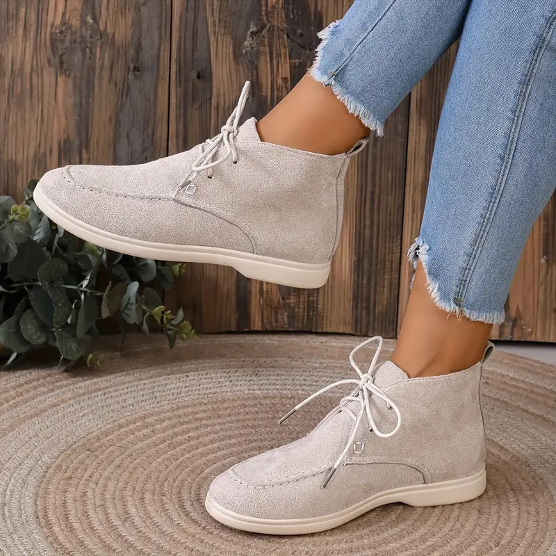 Nowoczesne Damskie Buty - Maxime-Beżowa biel-35-Trend Polska