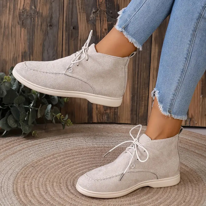 Nowoczesne Damskie Buty - Maxime-Beżowa biel-35-Trend Polska