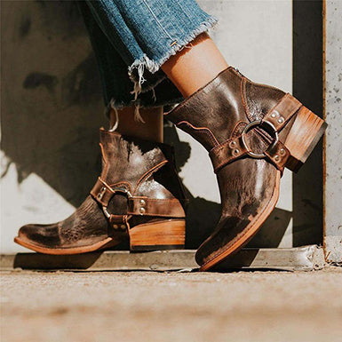 Nowoczesne Damskie Buty - Maxime-Brązowa skóra-35-Trend Polska