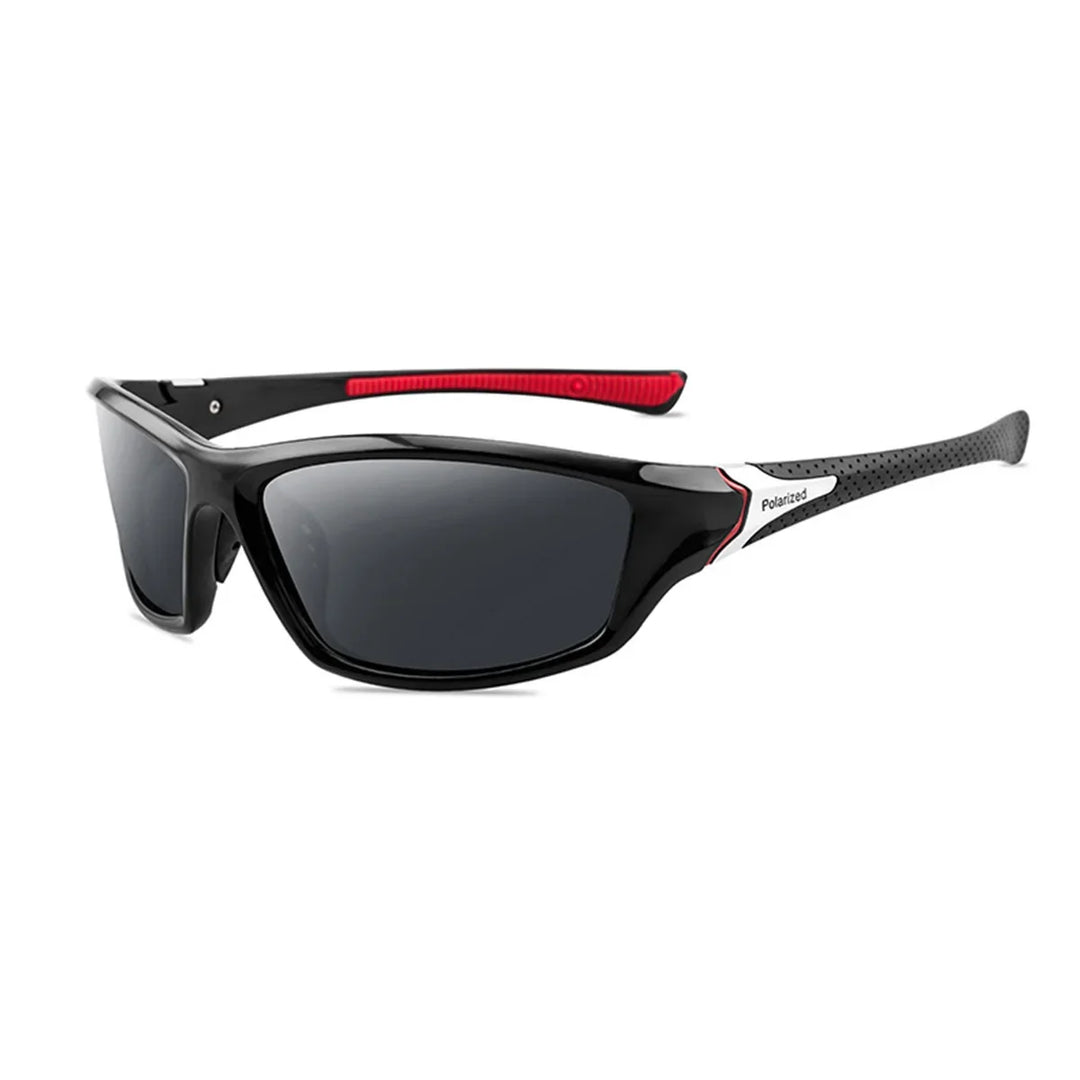 Nowoczesne i polaryzacyjne okulary przeciwsłoneczne unisex z ochroną UV400 - Alex-Czarno-czerwony-Trend Polska