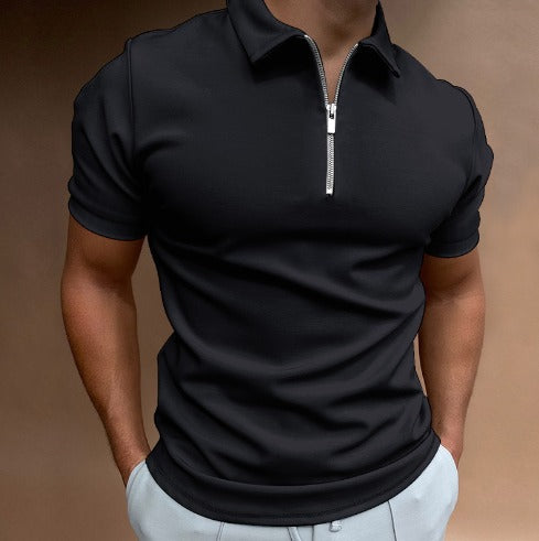 Nowoczesne polo Slim Fit z zamkiem błyskawicznym (Kup 1, 1 Gratis) - VestoZip™ Polo dla mężczyzn-Czarny-S-Trend Polska