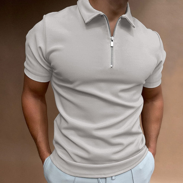 Nowoczesne polo Slim Fit z zamkiem błyskawicznym (Kup 1, 1 Gratis) - VestoZip™ Polo dla mężczyzn-Szary-S-Trend Polska