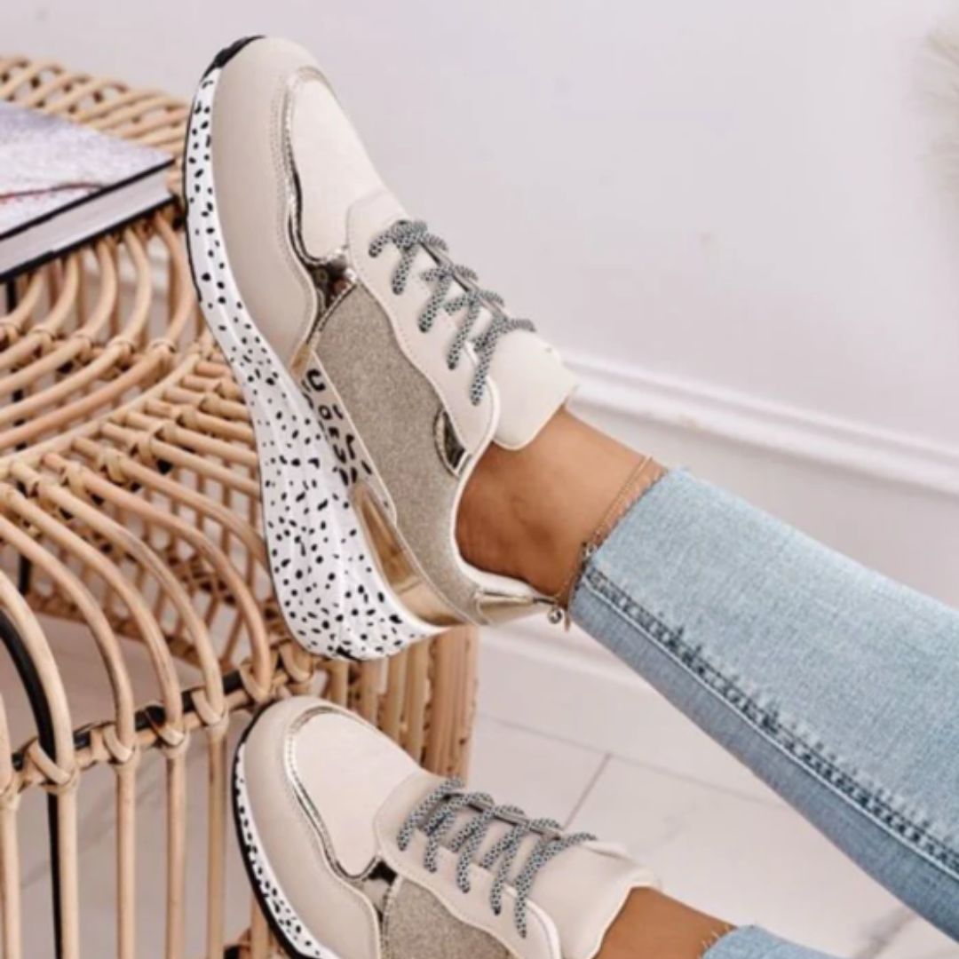 Nowoczesne Sneakers z Ergonomiczną Wkładką - Luna-Złoto-35-Trend Polska