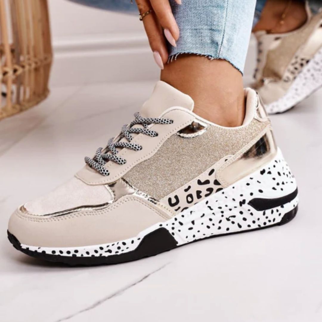Nowoczesne Sneakers z Ergonomiczną Wkładką - Luna-Złoto-35-Trend Polska