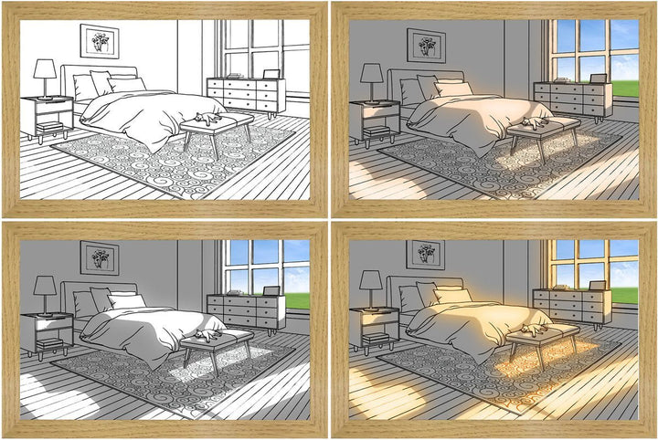 Obraz LED – Luminza-Na zewnątrz okna-23x17cm-Trend Polska