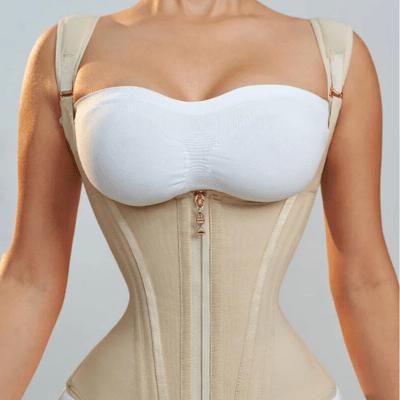 Odchudzający kształtujący body z wygodą i stylem - Noémie-Beżowy-XS-Trend Polska