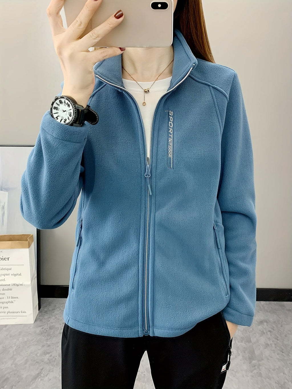 Oddychająca Fleece Kurtka - Aurora-Niebieski-S-Trend Polska