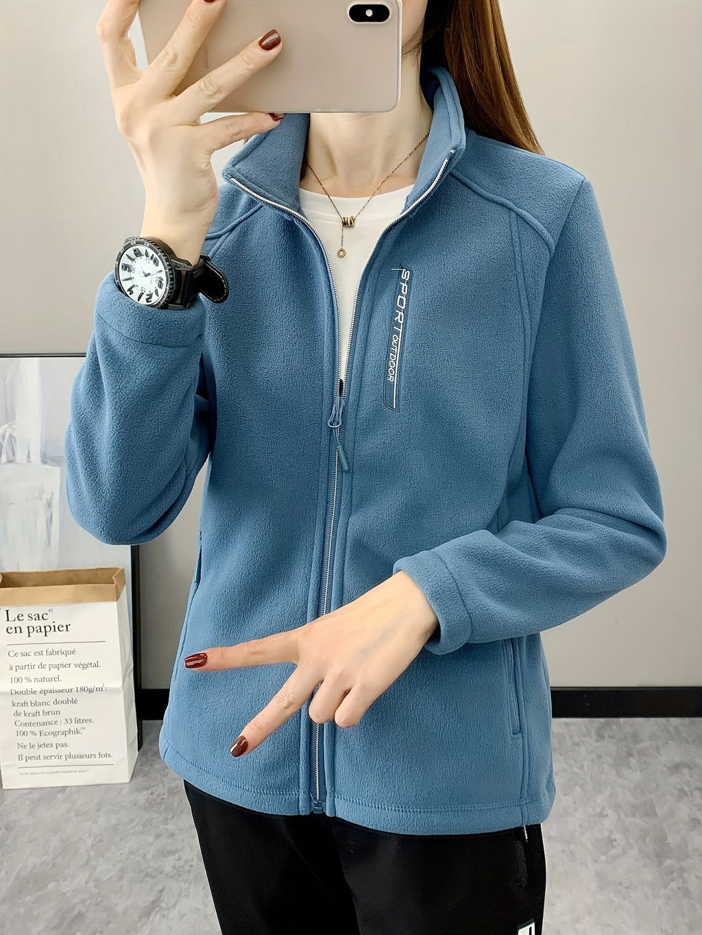 Oddychająca Fleece Kurtka - Aurora-Zielony-S-Trend Polska