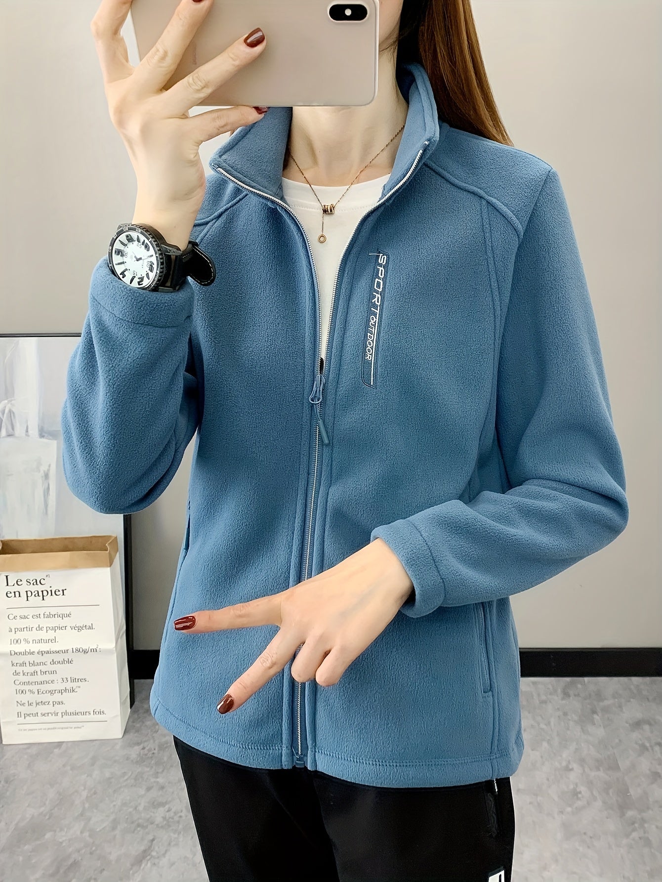 Oddychająca Fleece Kurtka - Aurora-Zielony-S-Trend Polska