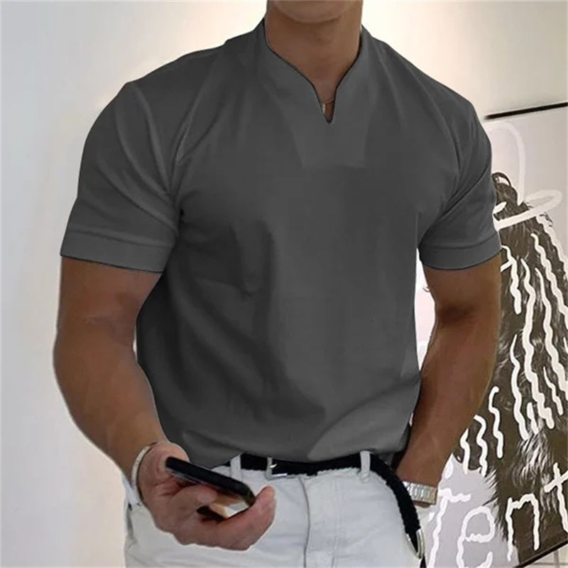 Oddychająca męska koszulka fitness z dekoltem w serek – kup 1, weź 1 gratis – Timo-Szary-M-Trend Polska
