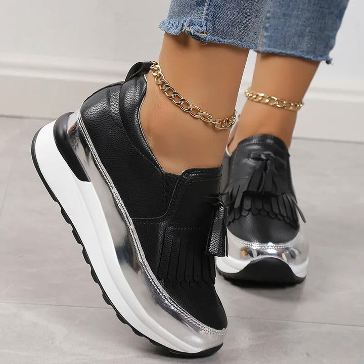Oddychające damskie sneakersy o ponadczasowym stylu – Isabella-Czarny-35-Trend Polska