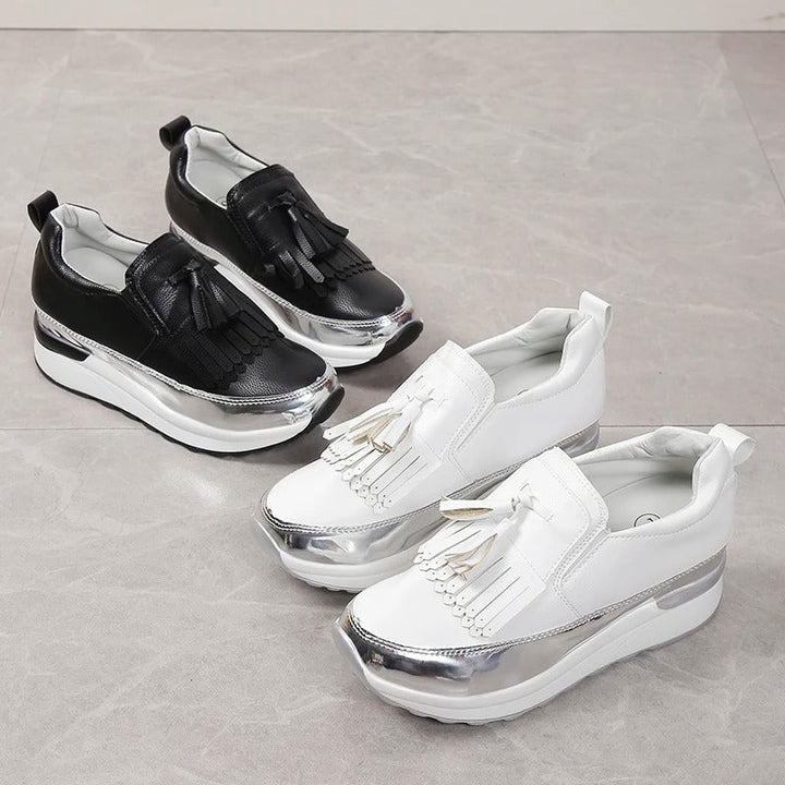 Oddychające damskie sneakersy o ponadczasowym stylu – Isabella-Biały-35-Trend Polska