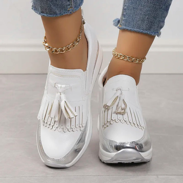 Oddychające damskie sneakersy o ponadczasowym stylu – Isabella-Biały-35-Trend Polska