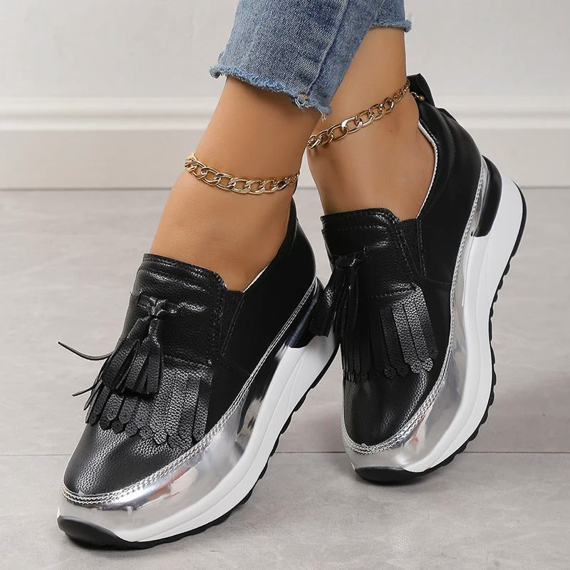 Oddychające damskie sneakersy o ponadczasowym stylu – Isabella-Biały-35-Trend Polska
