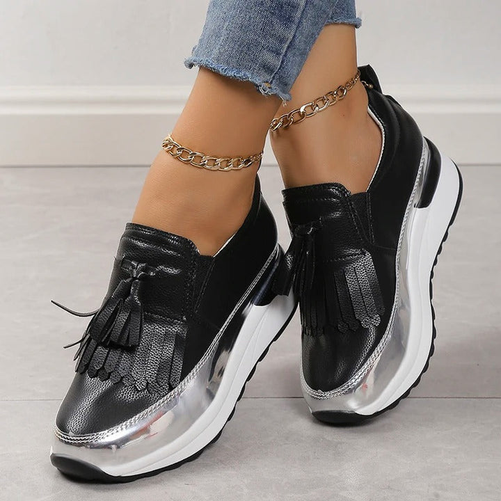 Oddychające damskie sneakersy o ponadczasowym stylu – Isabella-Biały-35-Trend Polska