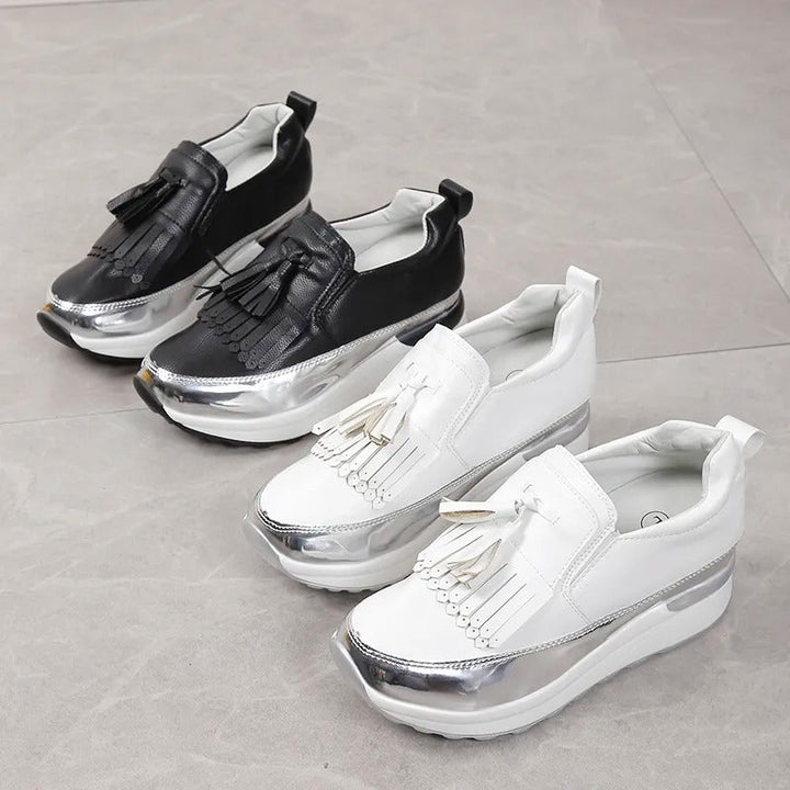 Oddychające damskie sneakersy o ponadczasowym stylu – Isabella-Biały-35-Trend Polska