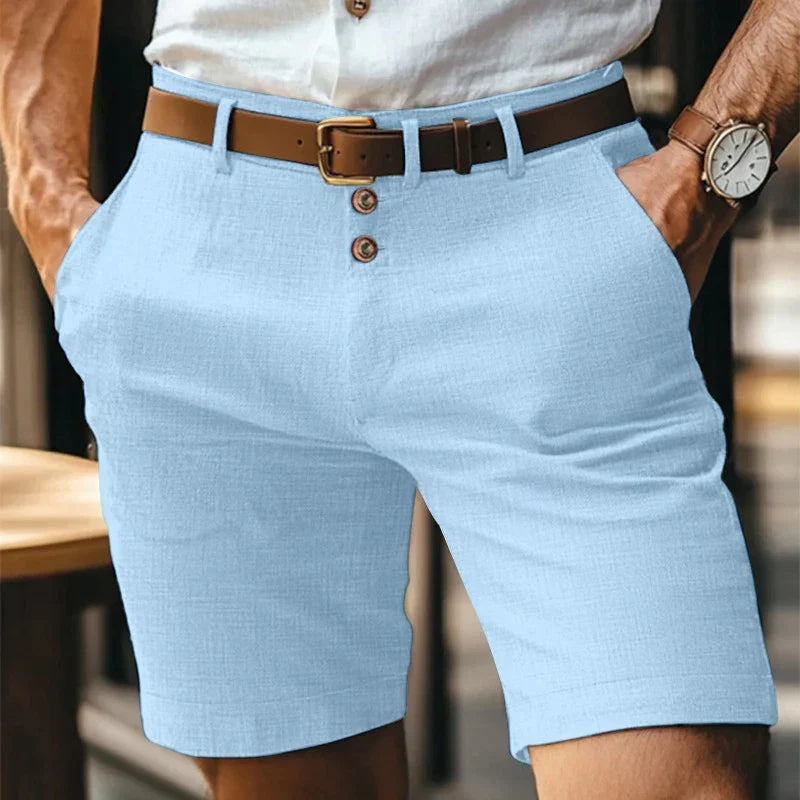 Oddychające i klasyczne letnie szorty slim-fit dla mężczyzn – Lennart-Błękitny-S-Trend Polska